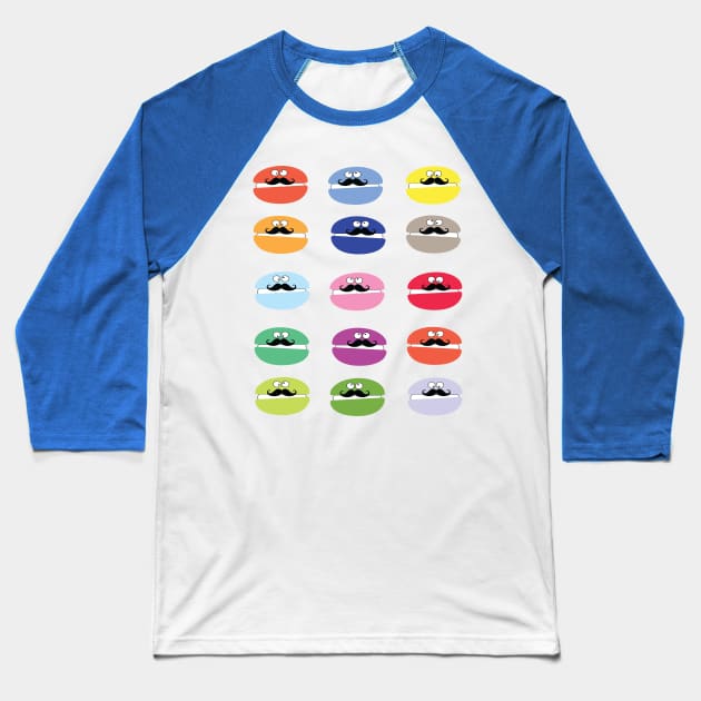 mustache macarons Baseball T-Shirt by CindyS